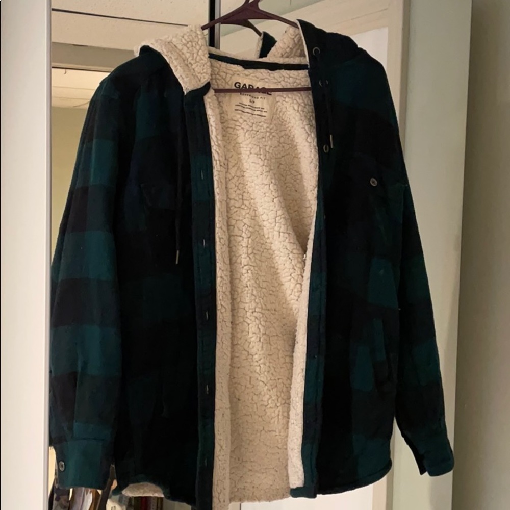 Garage Boyfriend Fit Sherpa Flannel